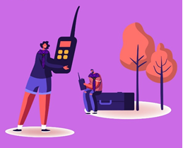 Person holding radio