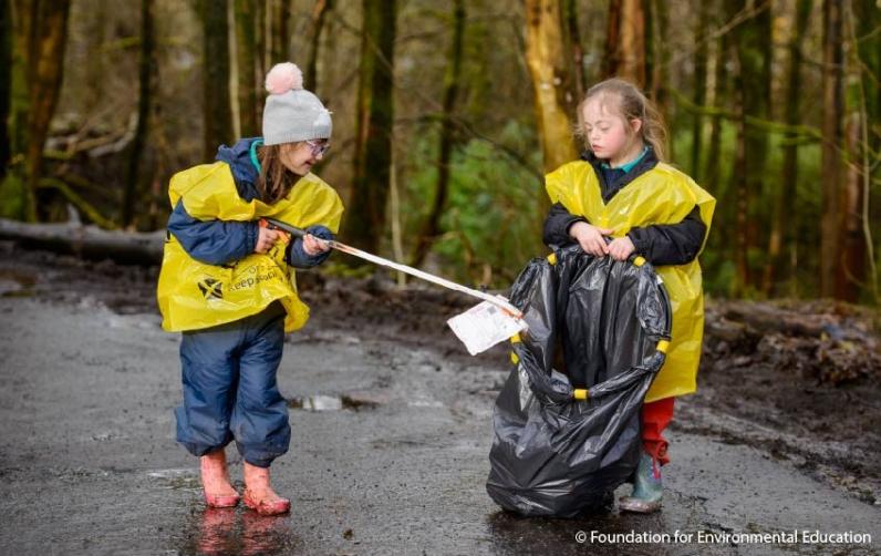 Young People collecting litter