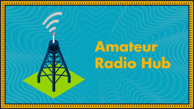 A satelite tower represents the Amateur Radio Hub