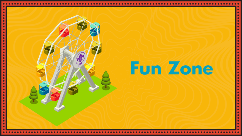 A ferris wheel represents the Fun Zone