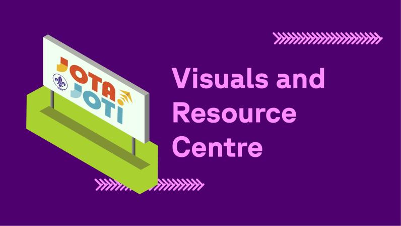 JOTA-JOTI Visuals and Resource Centre campsite banner