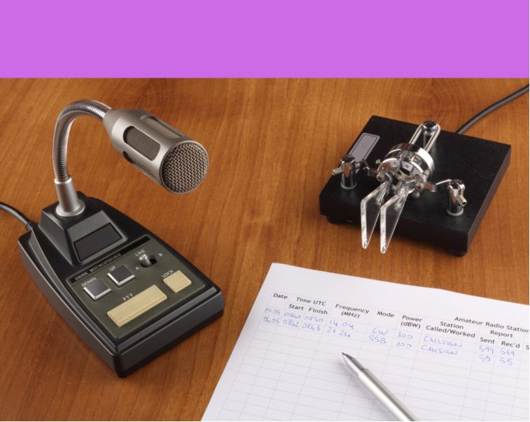 Image of microphone and morse key