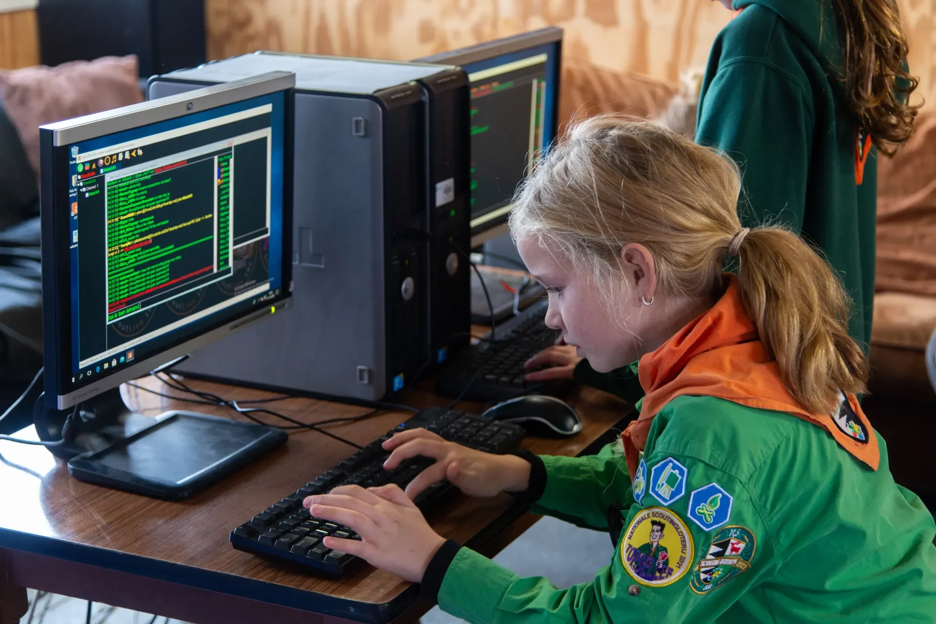 Scout learning to code