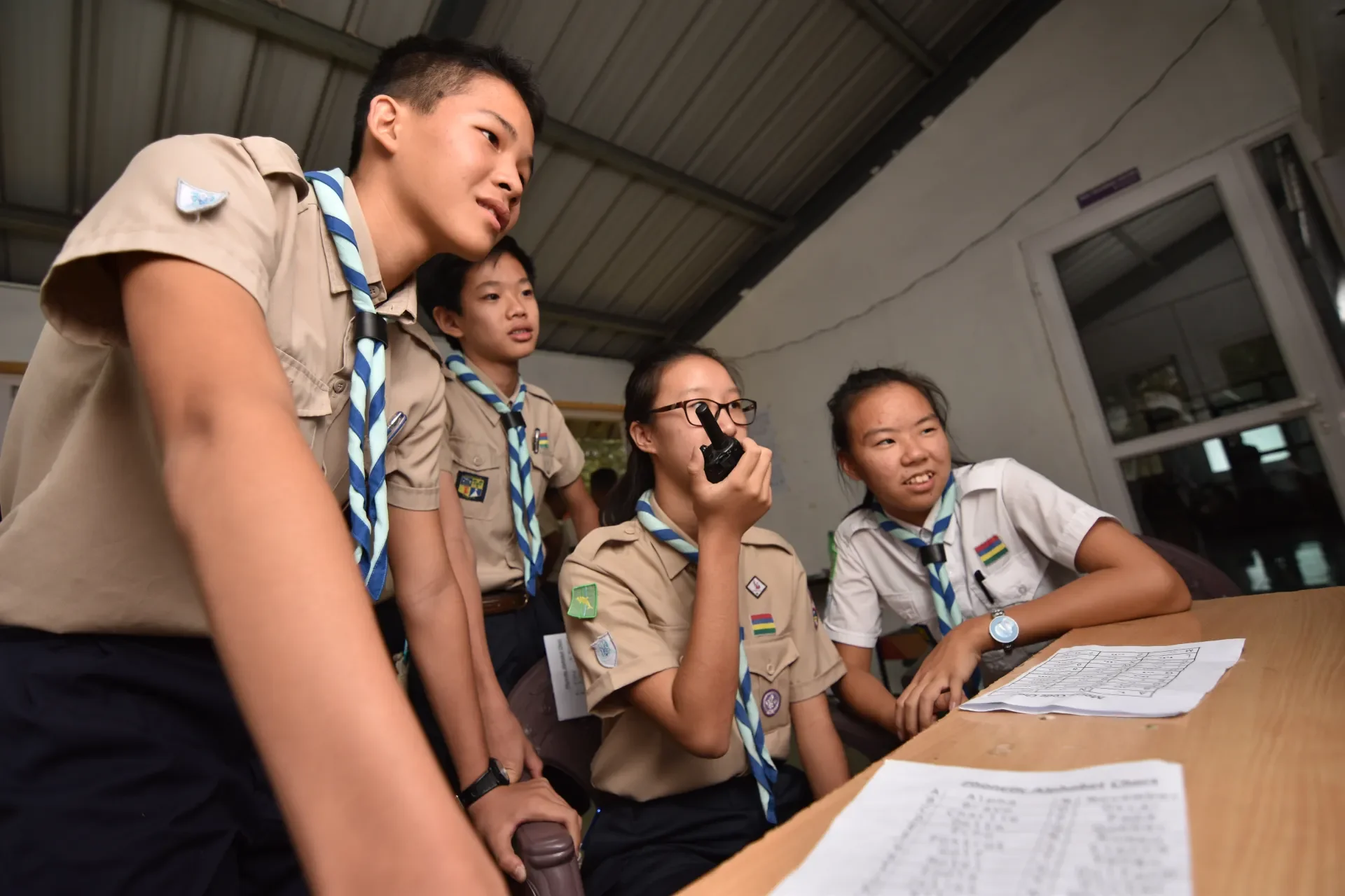 Scouts talking over amateur radio